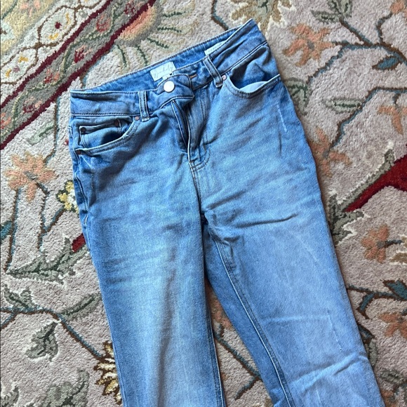 Wonderly Light Blue Frayed Hem Flare Jeans - Picture 3 of 4